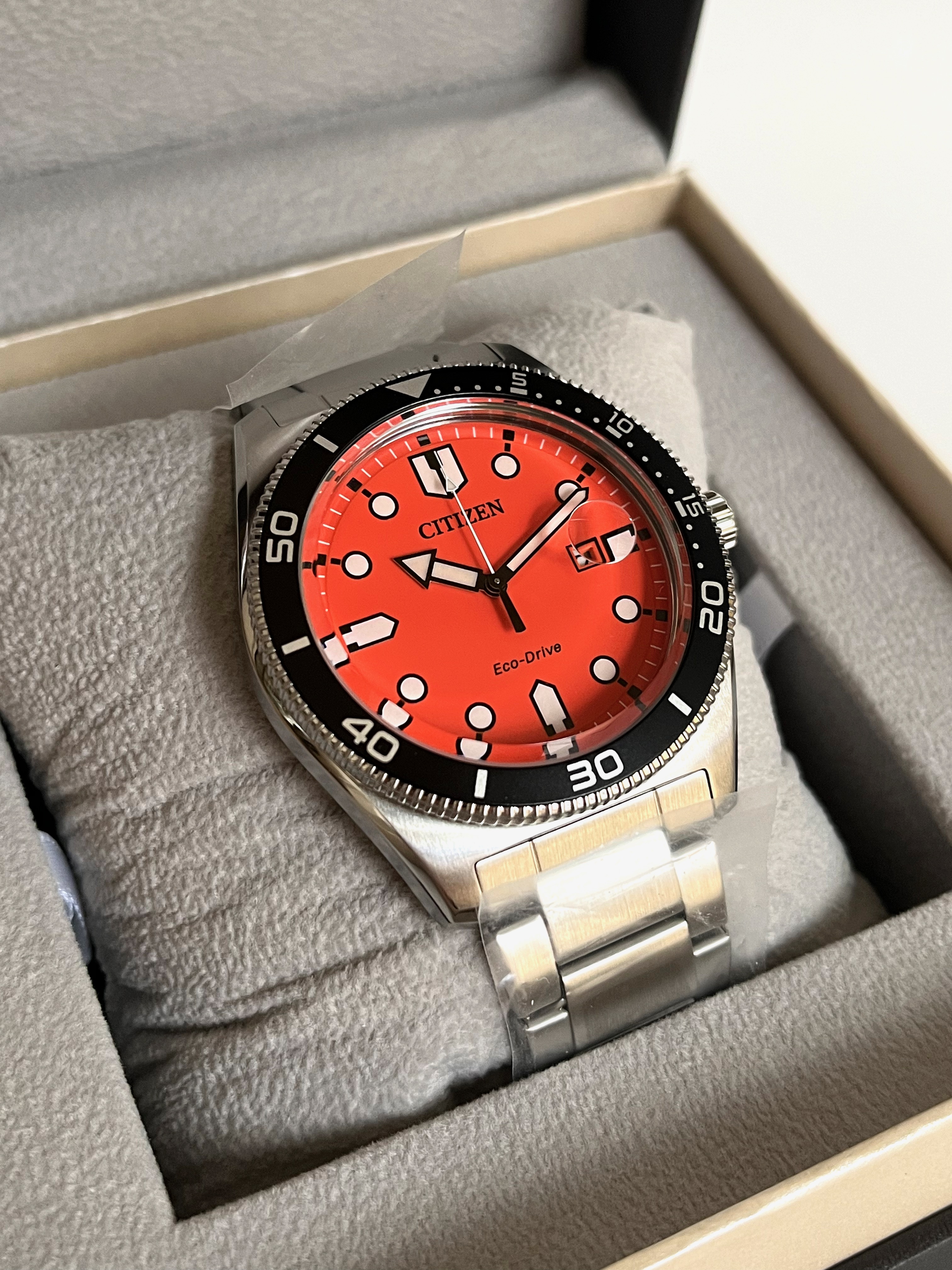 Orange Dial Citizen Eco Drive Watch Orange Citizen Watch Eco-Drive