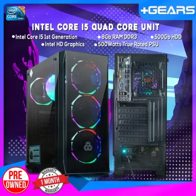 Core i5 1st Gen Quad Core Gaming Desktop | Intel Core i5 1st Gen, LGA 1156 SKT, 8Gb RAM DDR3, 320Gb HDD Storage, 1GB 64bit VCard, 500W True Rated PSU, Intelligent Gaming Case | We also have Monitor, Desktop Package, Gaming Case, Laptop i7, i5, i3 | TGEARS
