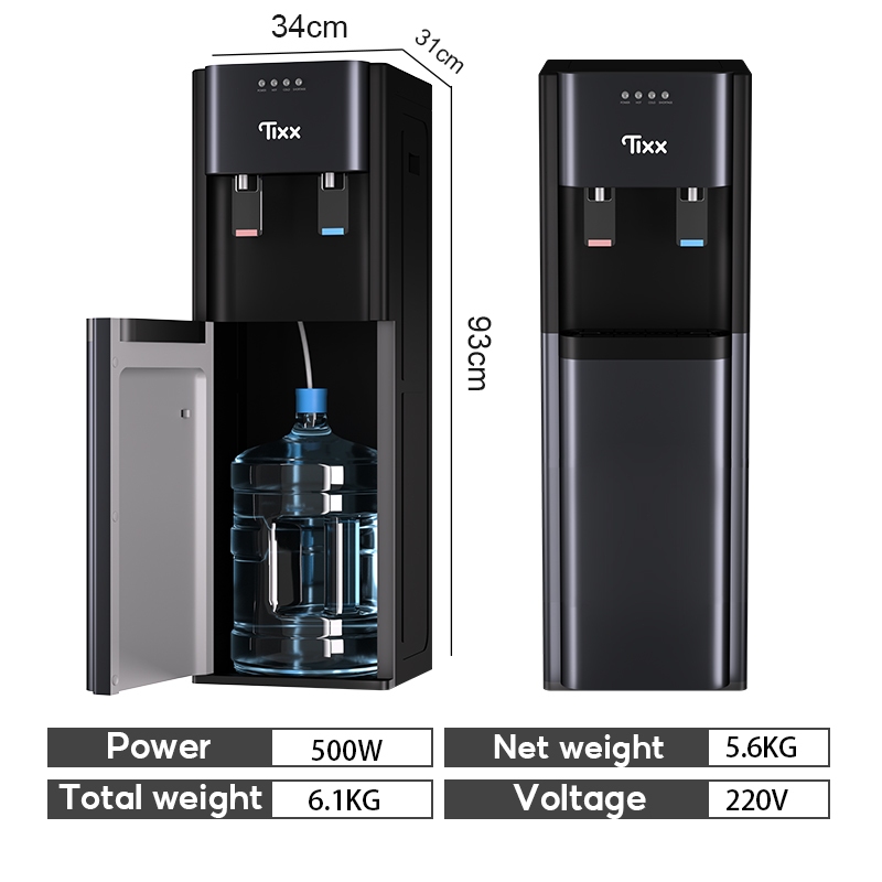 Tixx Water Dispenser Hot and Cold Freestanding Water Cooler Bottom Load ...