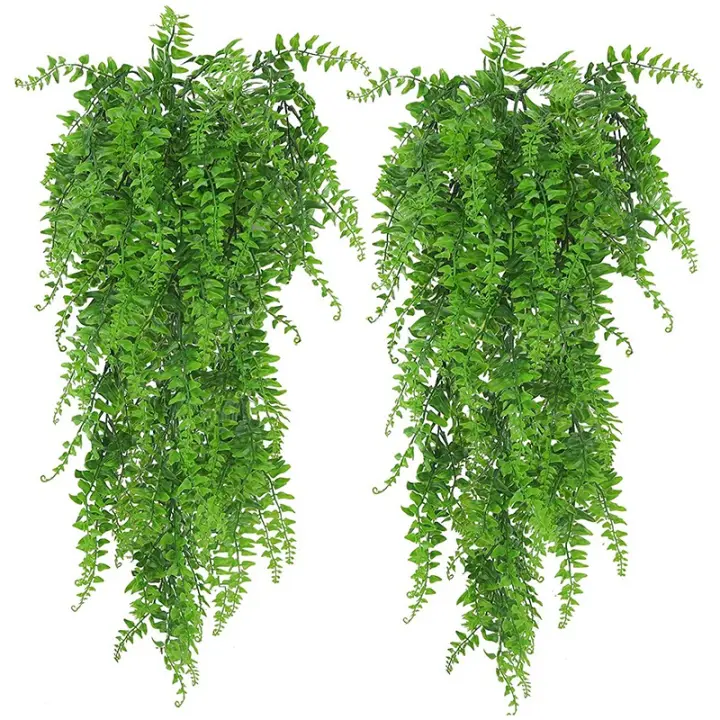 2 Pack Artificial Hanging Plants Fake Ivy Leaves Wall Decoration For Indoor Outdoor Greenery Home Decor Faux Vine Lazada Singapore - Artificial Plant Wall Mounted Indoor Outdoor