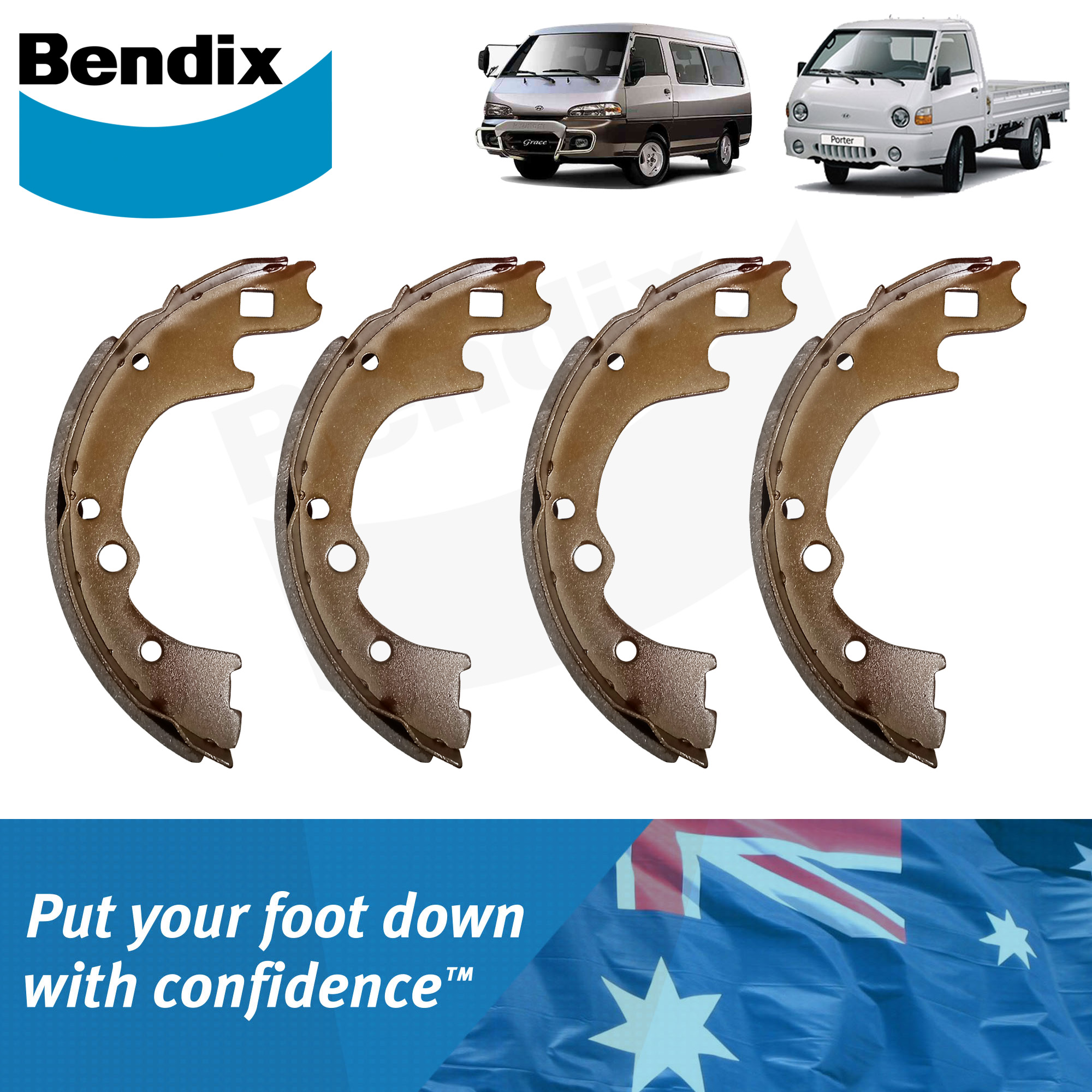 Bendix Brake Shoe DS3350/BS1588 Set for Hyundai H100, Grace 19932006