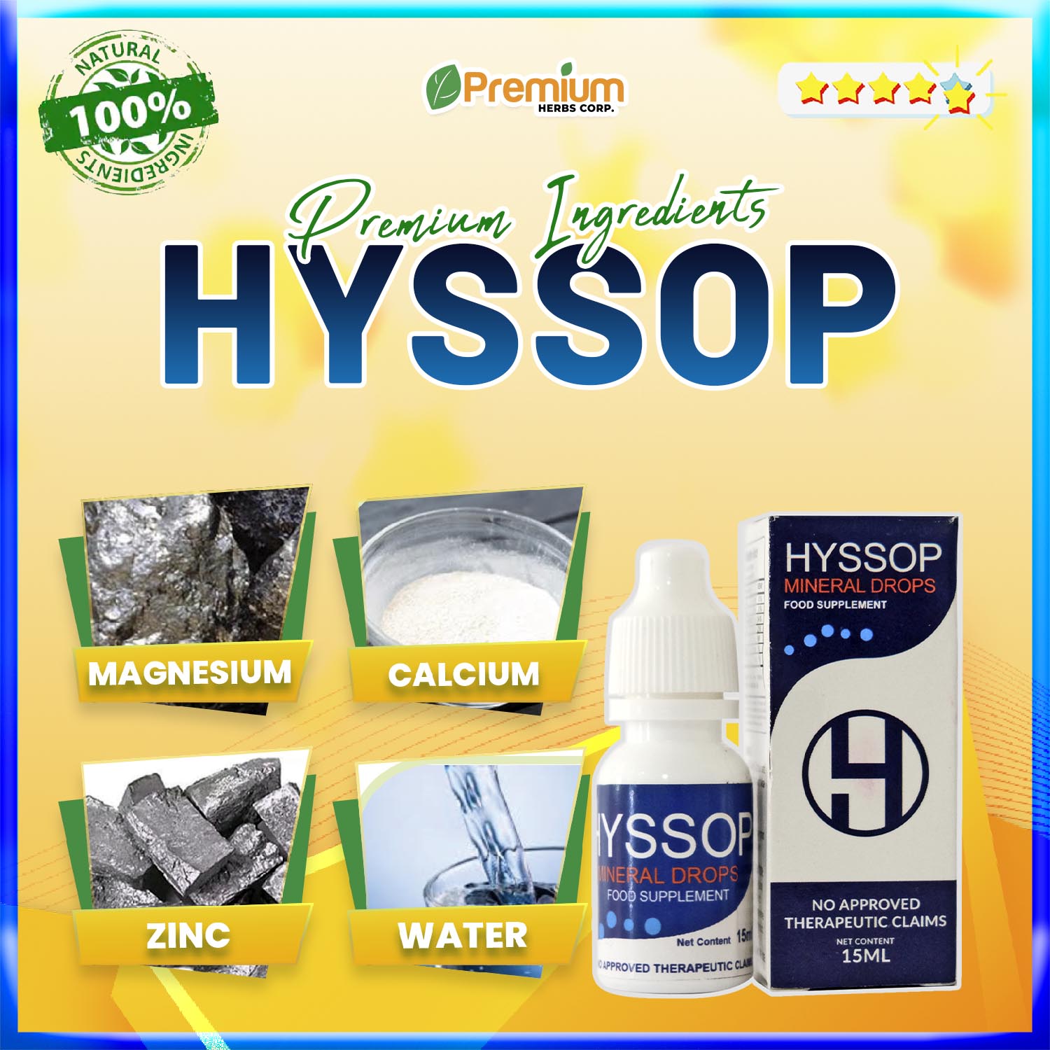 🔥 PHC Store Hyssop Mineral Eye Drops Original 15ml Eye Care Eye
