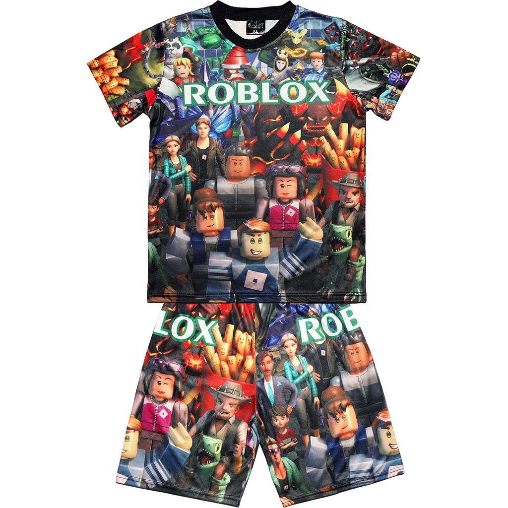 Kids Jersey Terno Roblox T-shirt Shorts for Kid Boy Printed Party Game ...