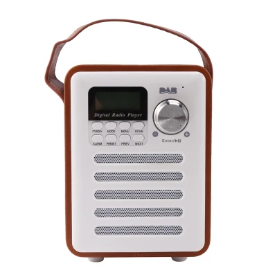 DAB/DAB+ Digital FM Upright Radio Wooden Alarm Clock USB Charging Bluetooth Speaker