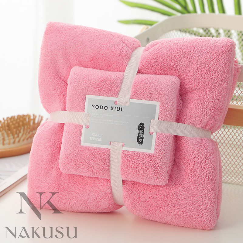 Poposy 2In1 High Quality Microfiber Bath Towel & Hand Towel Gift Set