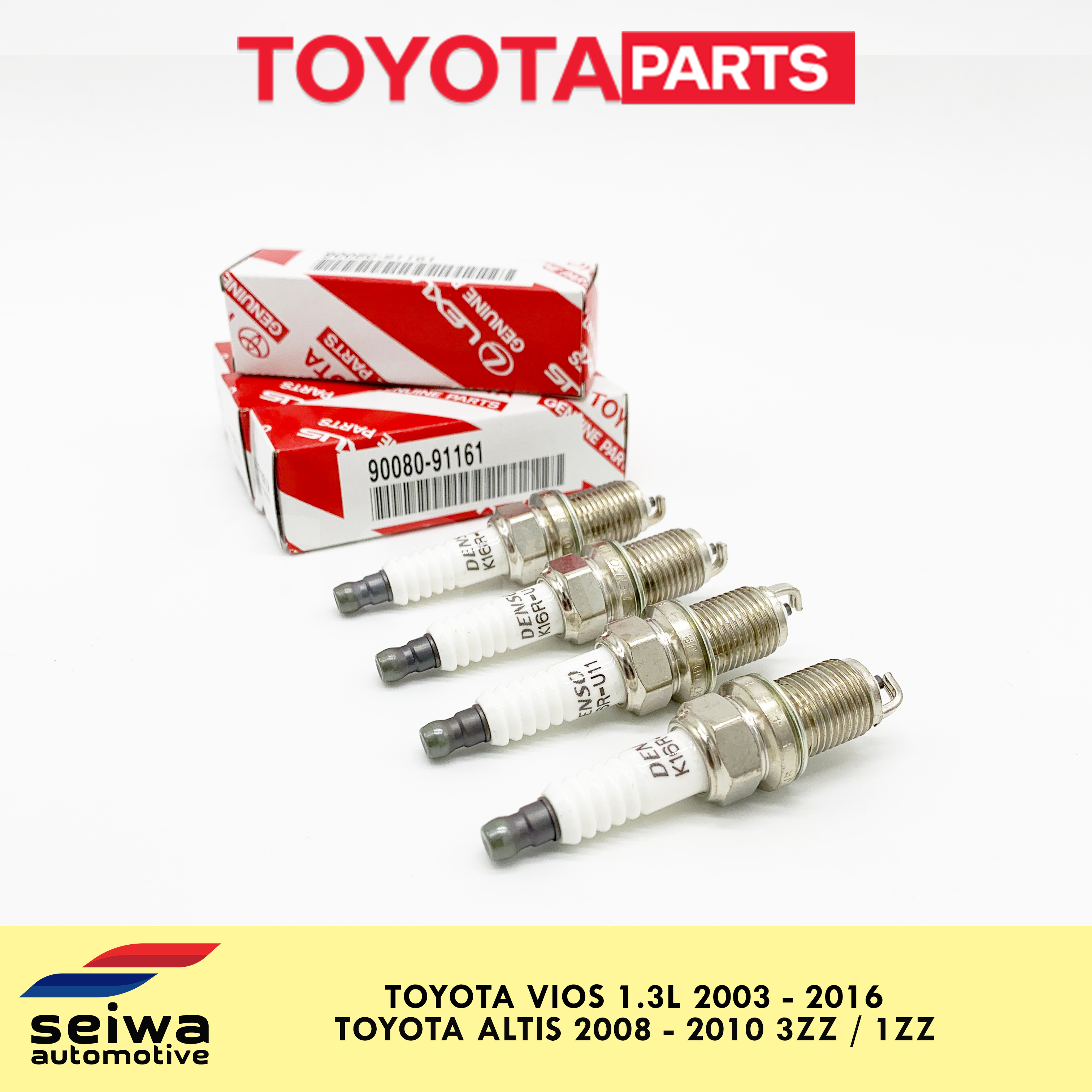 [2003 2016 1.3L] Toyota Vios Spark Plug Set [2008 2010 3ZZFE