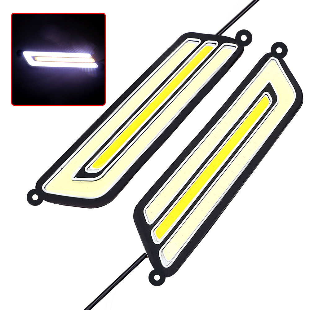 1 Pair COB LED Car DRL Reversing Light Flexible Daytime Running Light