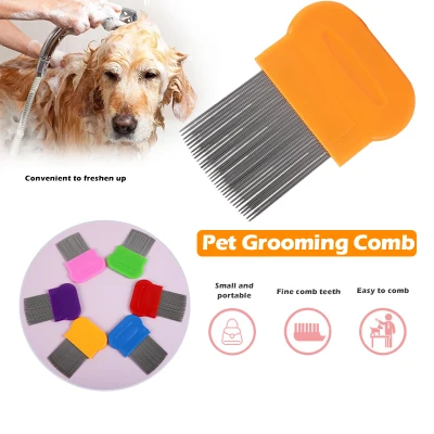 Pet Anti-flea Cleaning Comb Lice Terminator Grooming Comb 1PC Stainless Polycarbonate Dog Comb Brush Multi-function Pet Grooming