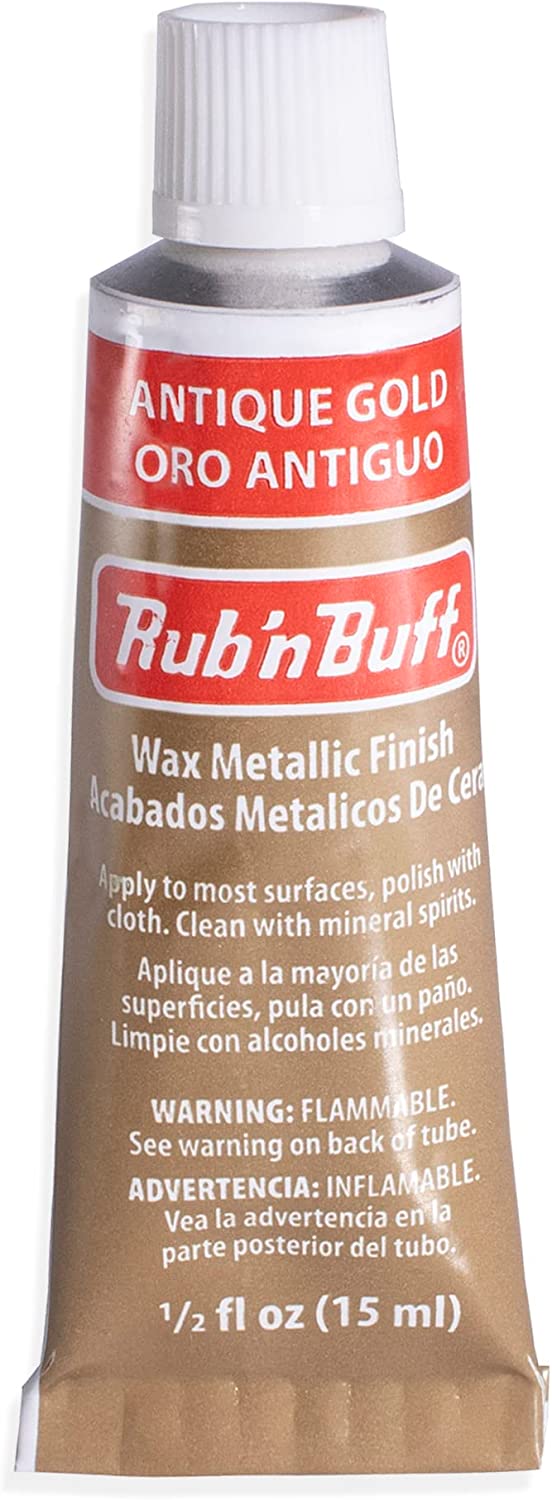 Amaco Rub N Buff Wax Metallic Finish - 2 Rub N Buff Silver Leaf 15ml Tubes - Versatile Gilding Wax for Finishing Furniture Antiquing and Restoration