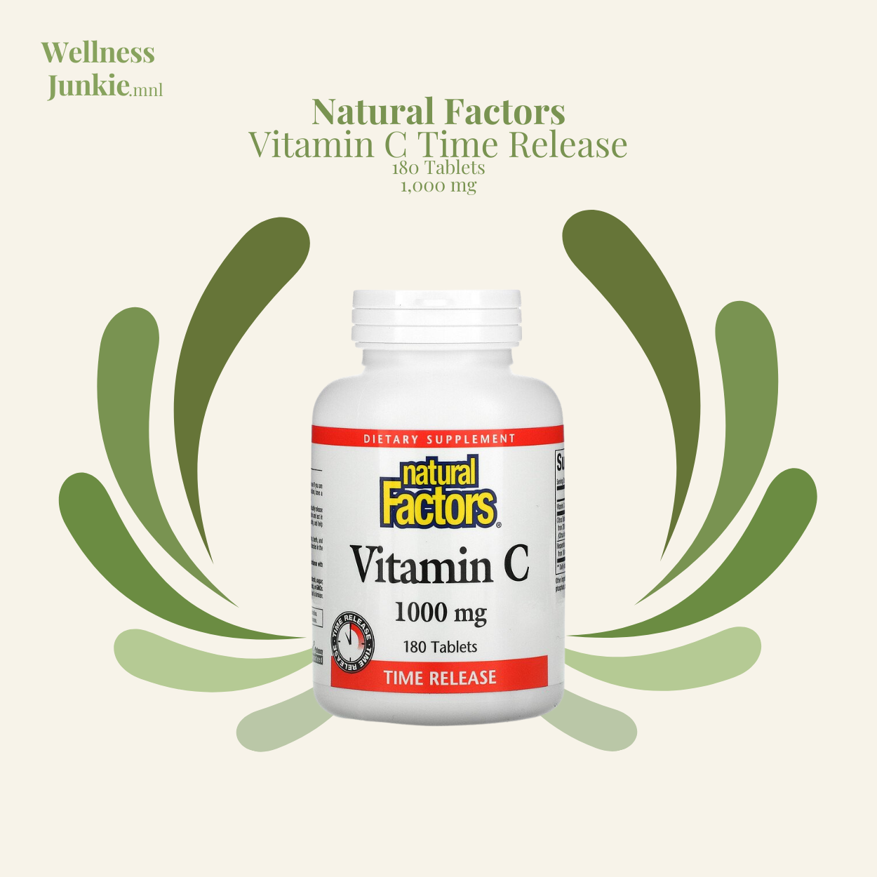 Natural Factors Vitamin C Time Release 1,000 mg 180 Tablets Lazada PH