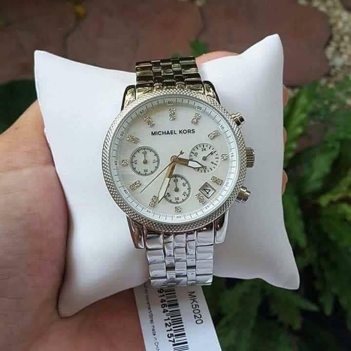 Michael Kors Chronograph Mother of Pearl Dial Ladies Watch MK5020 | eBay