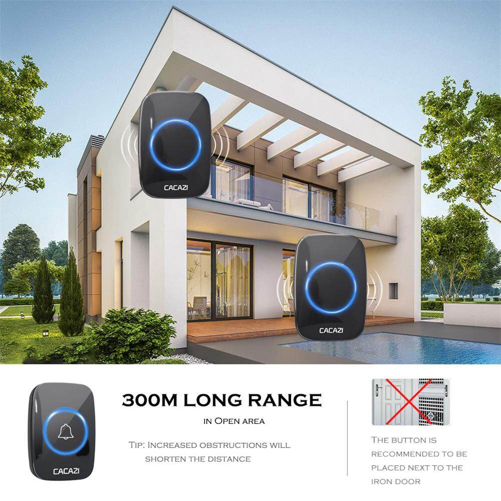 Door Bell, Wireless Electric Chime Waterproof 300 Meters Range Chime Kit  With Led Flash And 36 Ringtones 4 Level Volumes For Emergency, Home,  Hotel-on