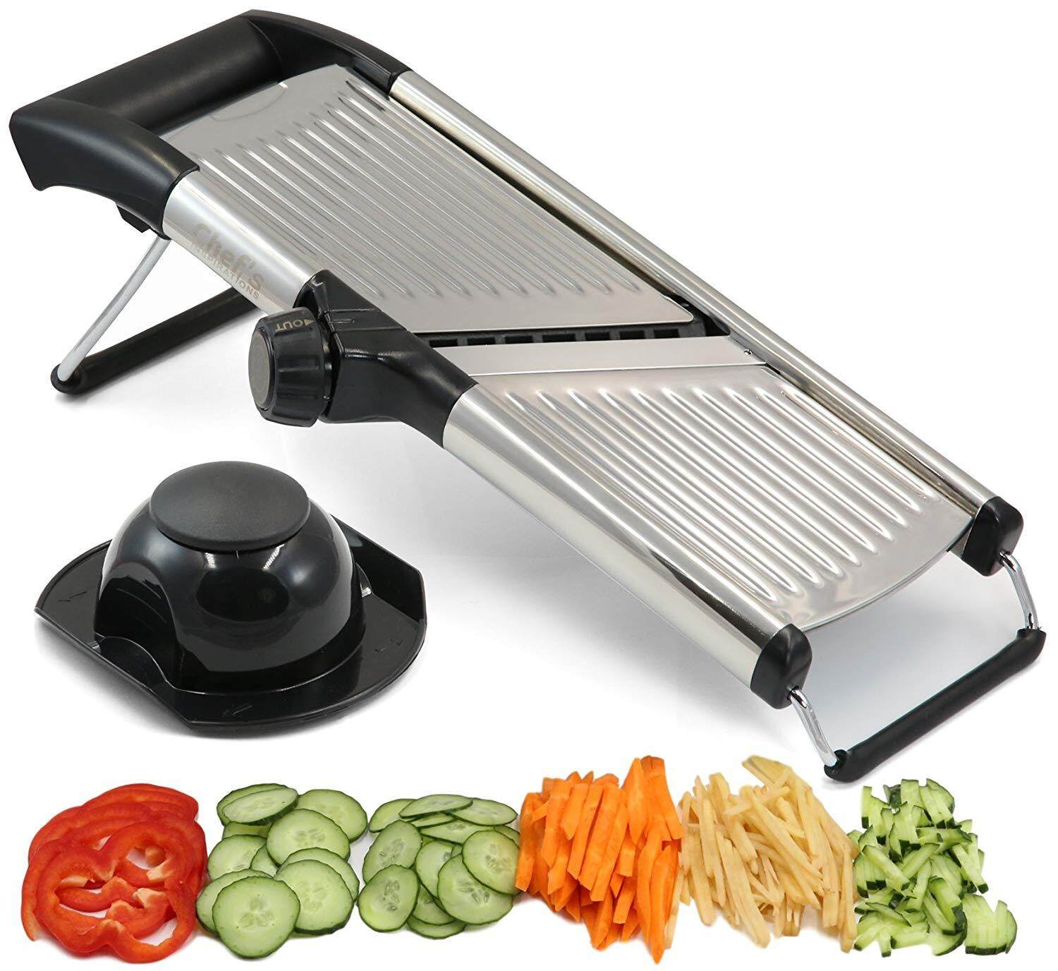  Gourmia Mandoline Slicer for Kitchen Stainless Steel food  chopper With Meat Slicer Blades Dial Adjustable Cheese Slicer from Fine to  Thick & Julienne Vegetable Slicer Setting GMS9105 : Home & Kitchen