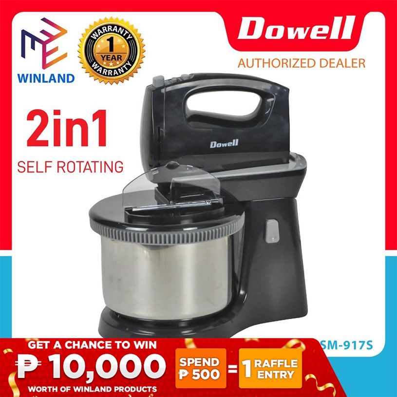 DOWELL Original Powerful 2.5L 5Speed 2 in 1 Stand & Hand Mixer SM917S *WINLAND*tGl Lazada PH