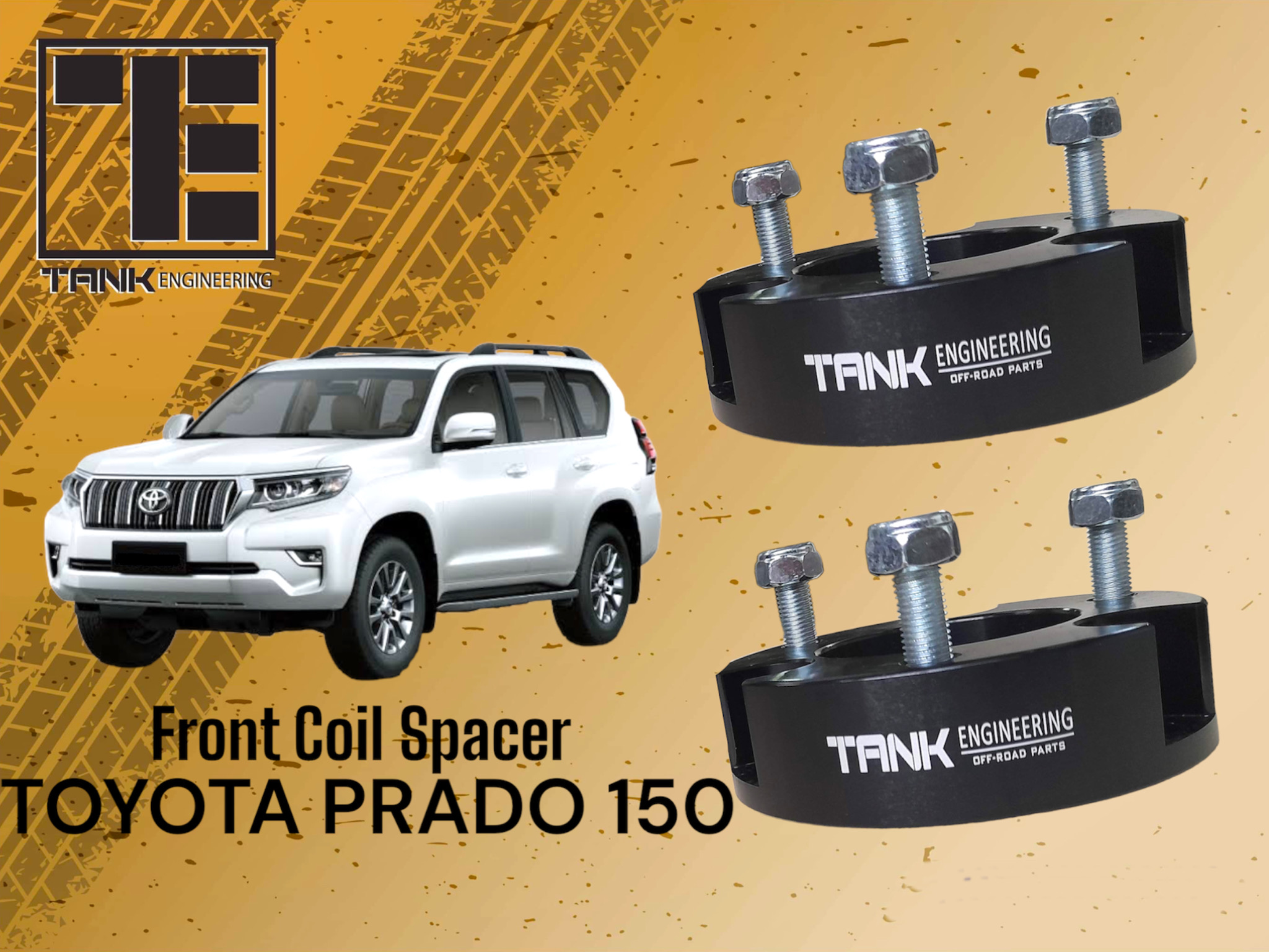 Tank Engineering 4x4 Front Coil Spacer 25mm Toyota Prado 150 Quick Lift