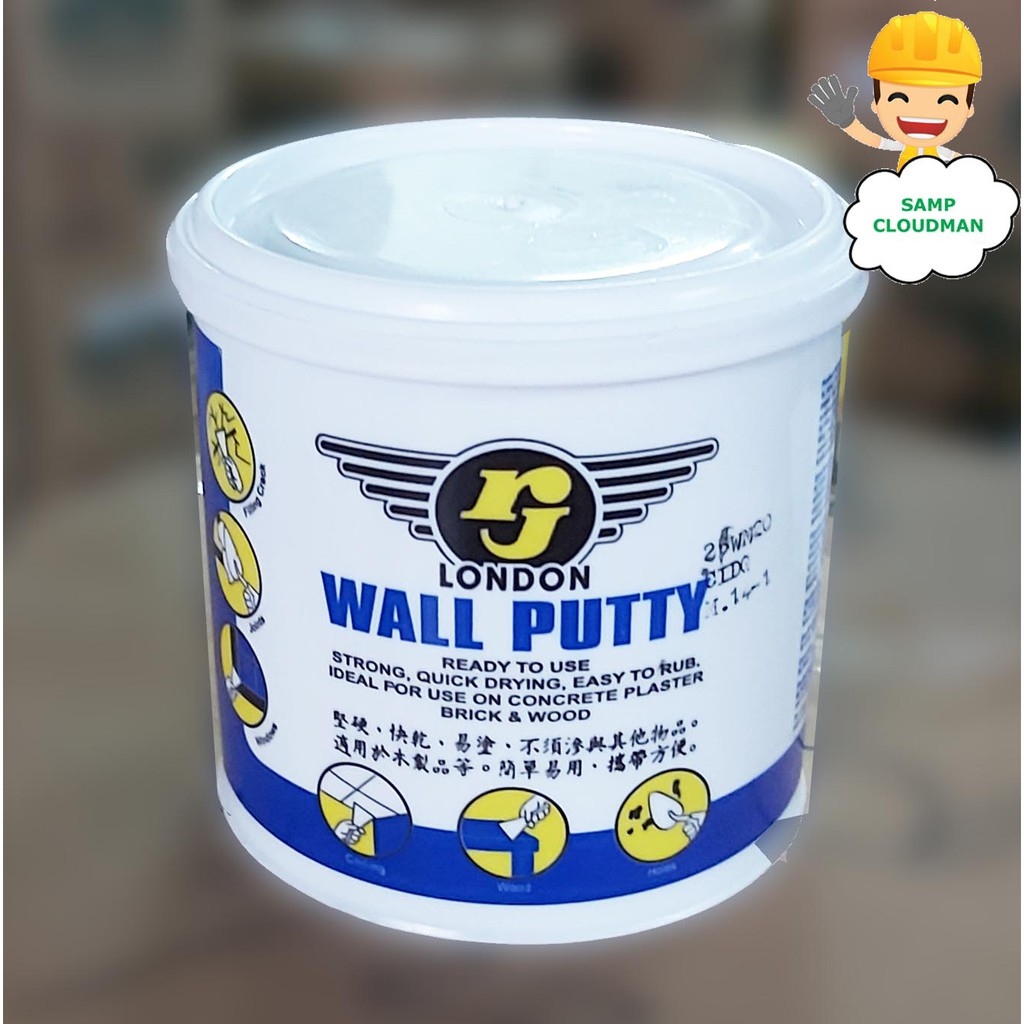 RJ London Wall Putty 1/2 or 1 Kg Ready To Use For Concrete Wood and