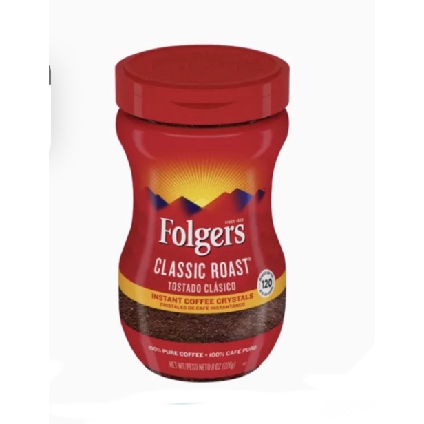 Folgers Instant Coffee Classic RoastDecaf, 226g, 453g, USA, Expiry 2023