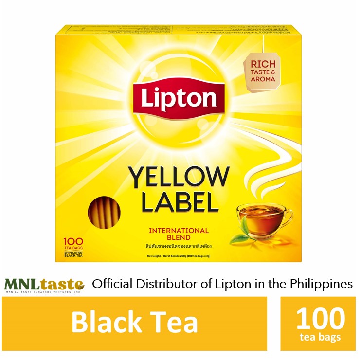 Lipton Yellow Label Black Tea 100 Individually Enveloped Tea Bags ...