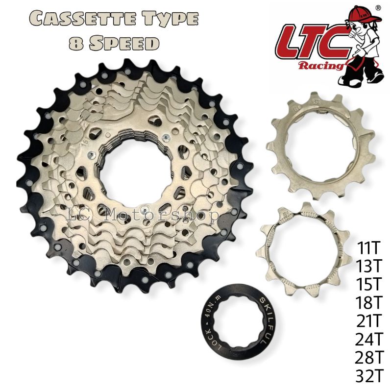 [cog 8 speed]Dwb MTB Sprocket/Cogs Cassette Type 8 and 9 Speed (CHROME