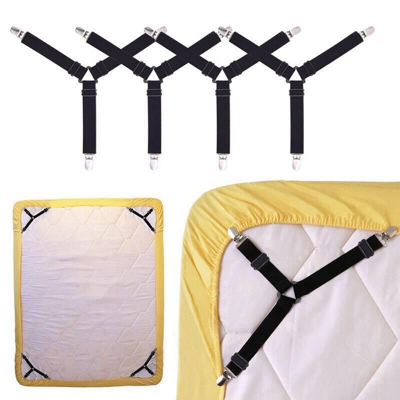 Triangle Mattress Bed Sheet Clips Grippers Strap Elastic Suspender Fastener 