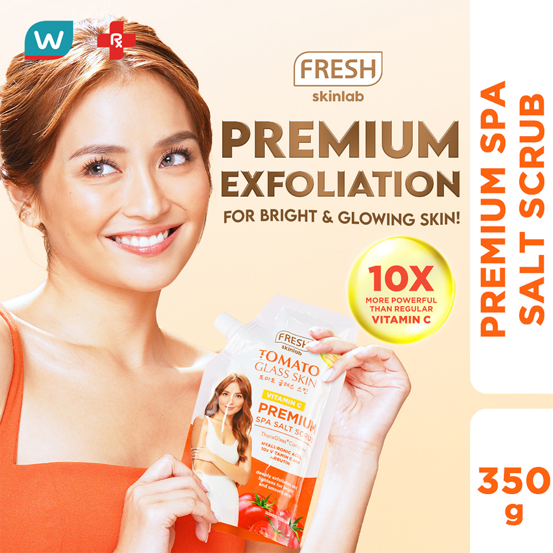 Fresh Skinlab Tomato Glass Skin Vitamin C Premium Spa Salt Scrub 350g ...