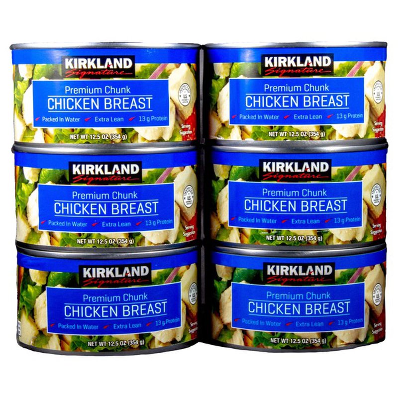 Kirkland Signature Premium Chunk Canned Chicken Breast, 354g Pack of 6