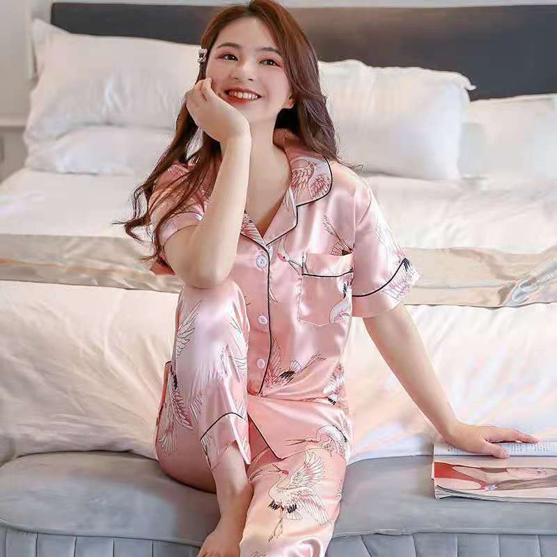 pajama sleepwear for women Satin sleep wear terno plus size pajama  loungewear sleeping clothes