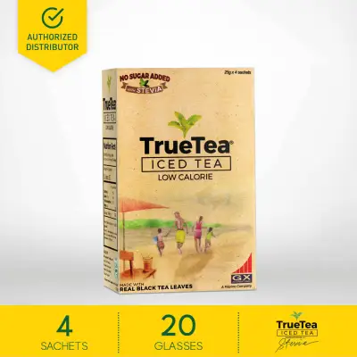 TrueTea Iced Tea with Stevia, 25gx4 Sachets (Keto Friendly, Diabetic Friendly)