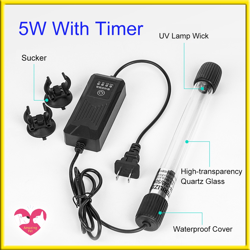 UV Light Fish Tank UV Sterilization Lamp Aquarium Purification