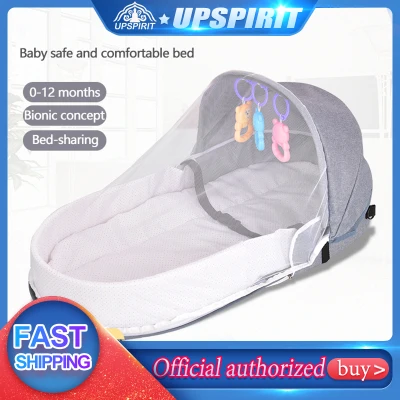 UPSPIRIT Multifunction Infant Baby Crib foldable Crib Breathable Portable Sleeping Baby Bed Crib For Baby Multi-Function Travel Mosquito to Backpack Must-have for moms traveling outdoors Crib