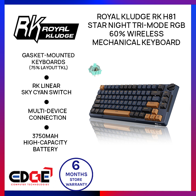 EDGE | ROYAL KLUDGE RK H81 Star Night Tri-Mode RGB 60% Wireless ...