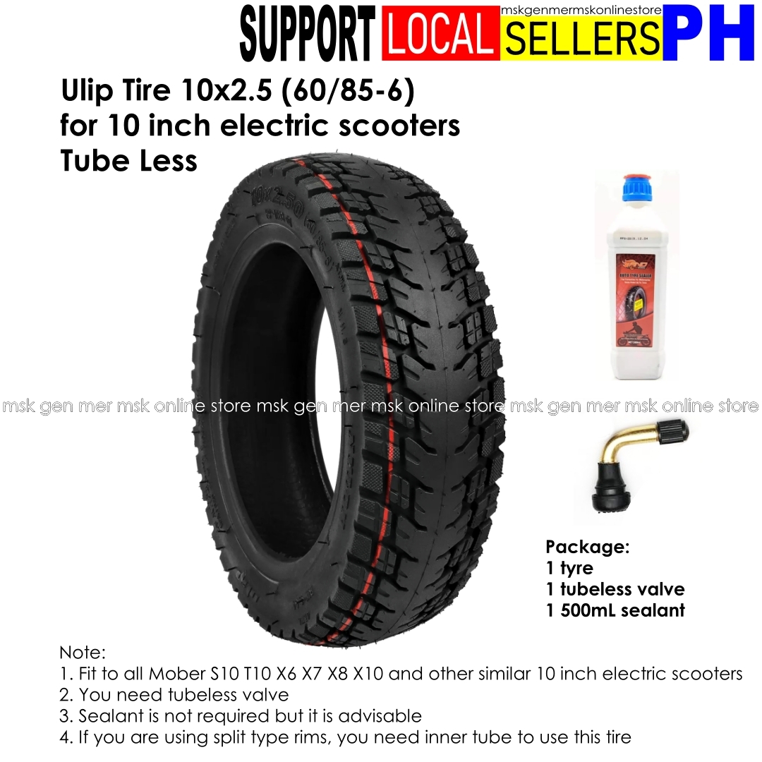 Electric Scooter Tubeless Tire 10x2.5 ZT Brand or ULIP 10x2.50(60/856