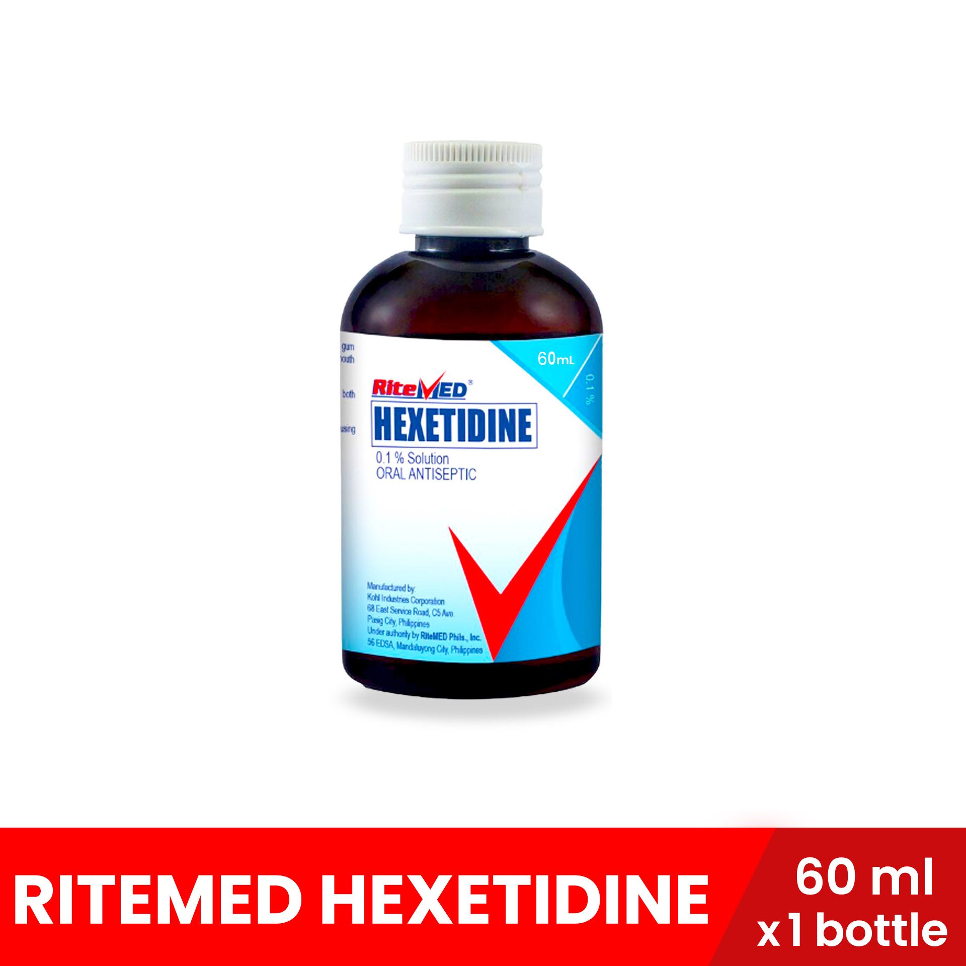RITEMED Hexetidine 60ml Syrup x 1 bottle (Sore Throat Reliever), sore