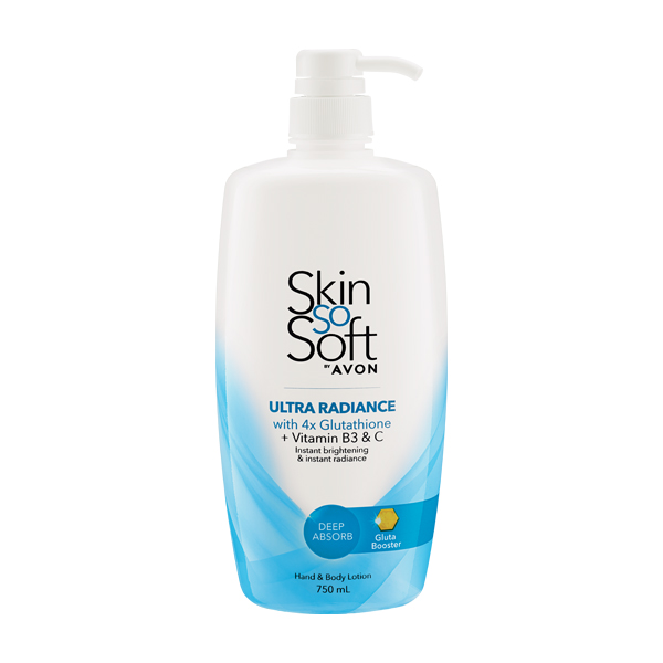 Avon Skin So Soft Ultra Radiance With 4x Glutathione + Vitamin B3 & C Hand & Body Lotion 750ml