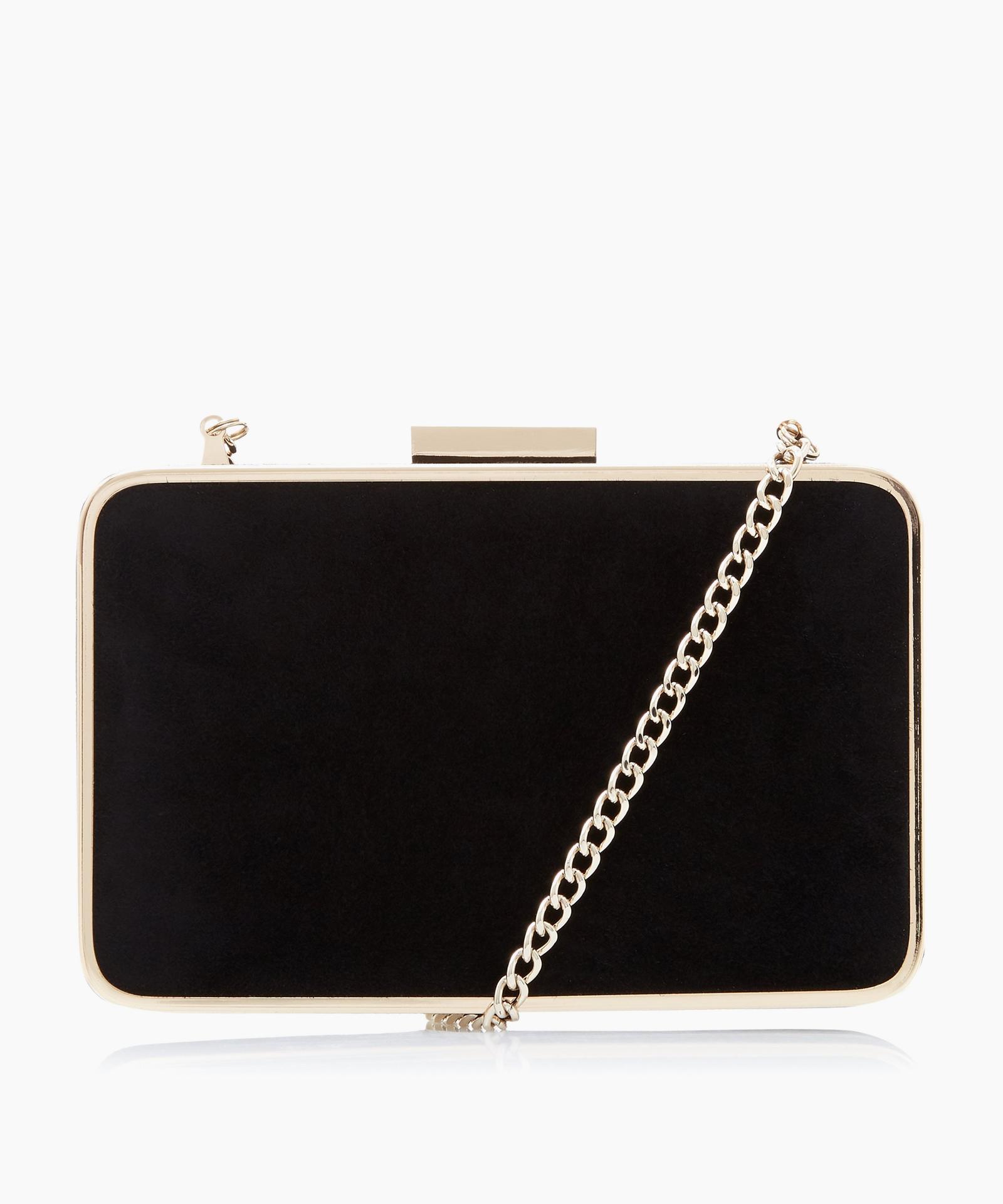 dune gold clutch bag