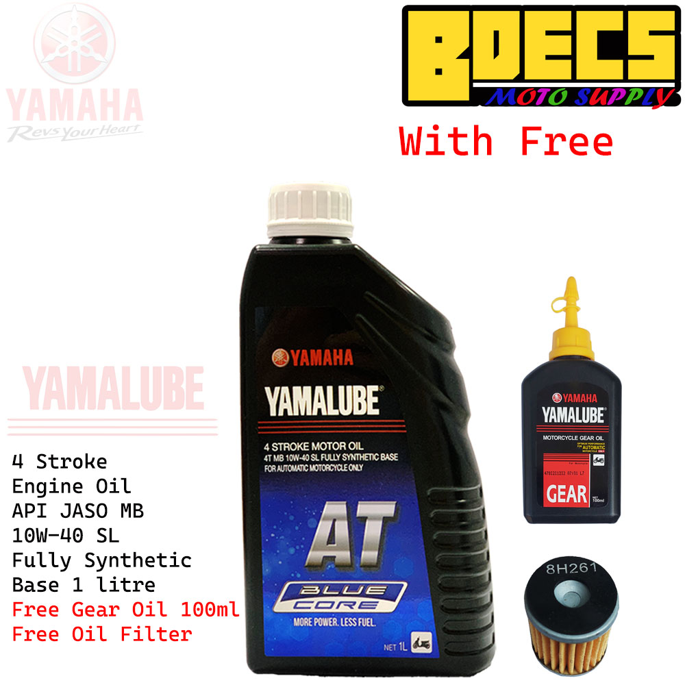 Yamalube Blue Core AT 1L Engine Oil 10W-40 (1 liter) With Free Gear Oil ...