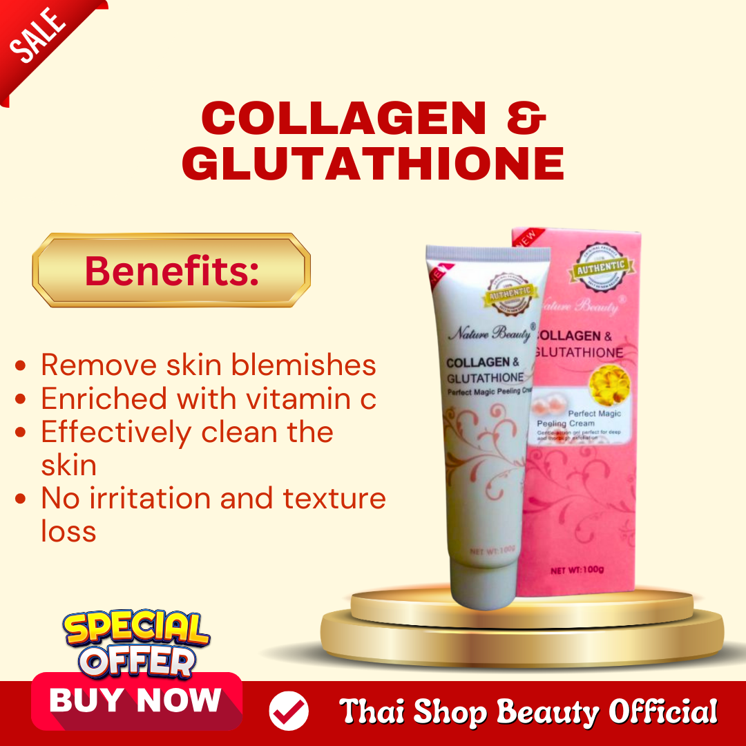 Collagen with Glutathione peeling cream used to clean and brighten the face, whitening and moisturizing skin care 100g