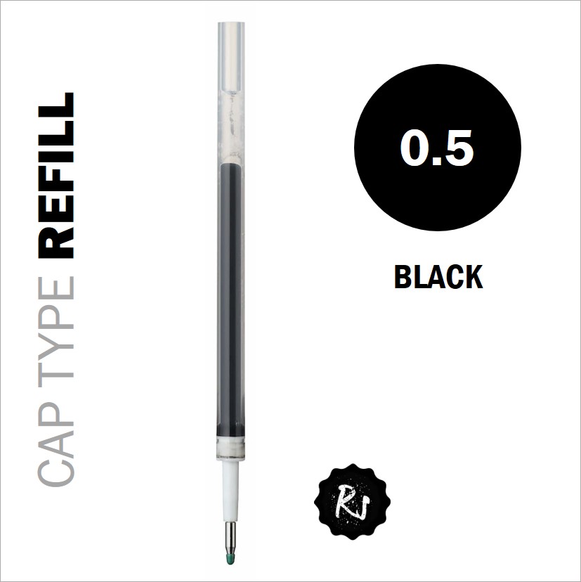 Muji Gel Ink Ballpoint Pen (0.5 mm) CAP TYPE REFILL ONLY [AVAILABLE IN