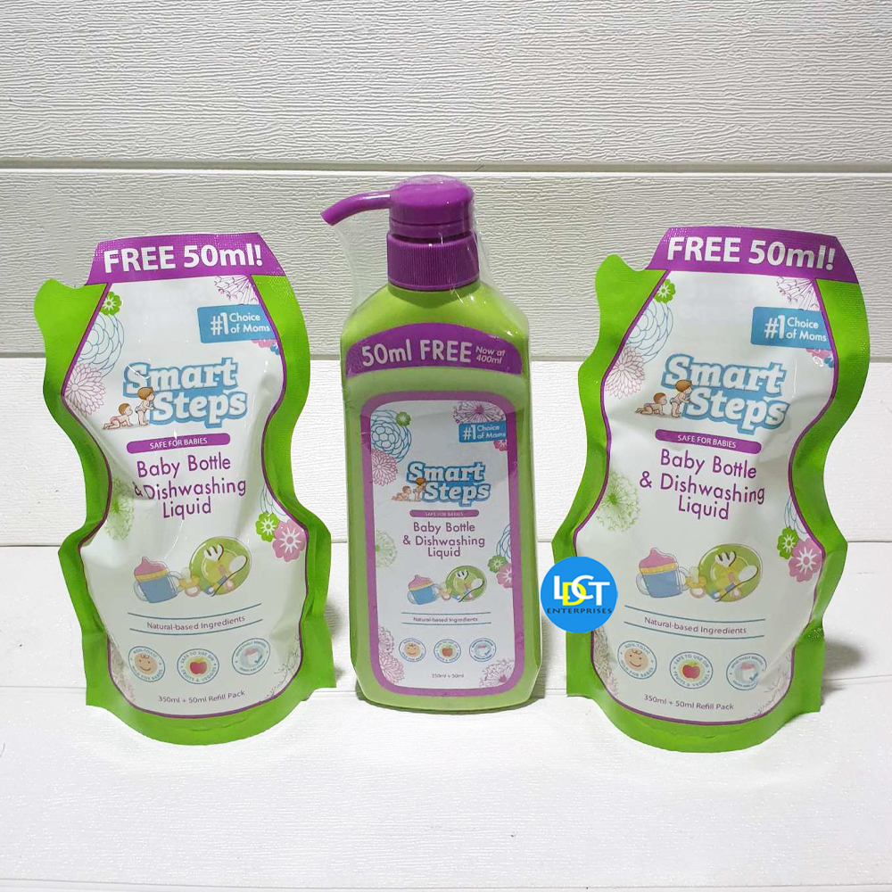 Smart Steps Baby Bottle & Dishwashing Liquid 400ml pump + 2 x Refill
