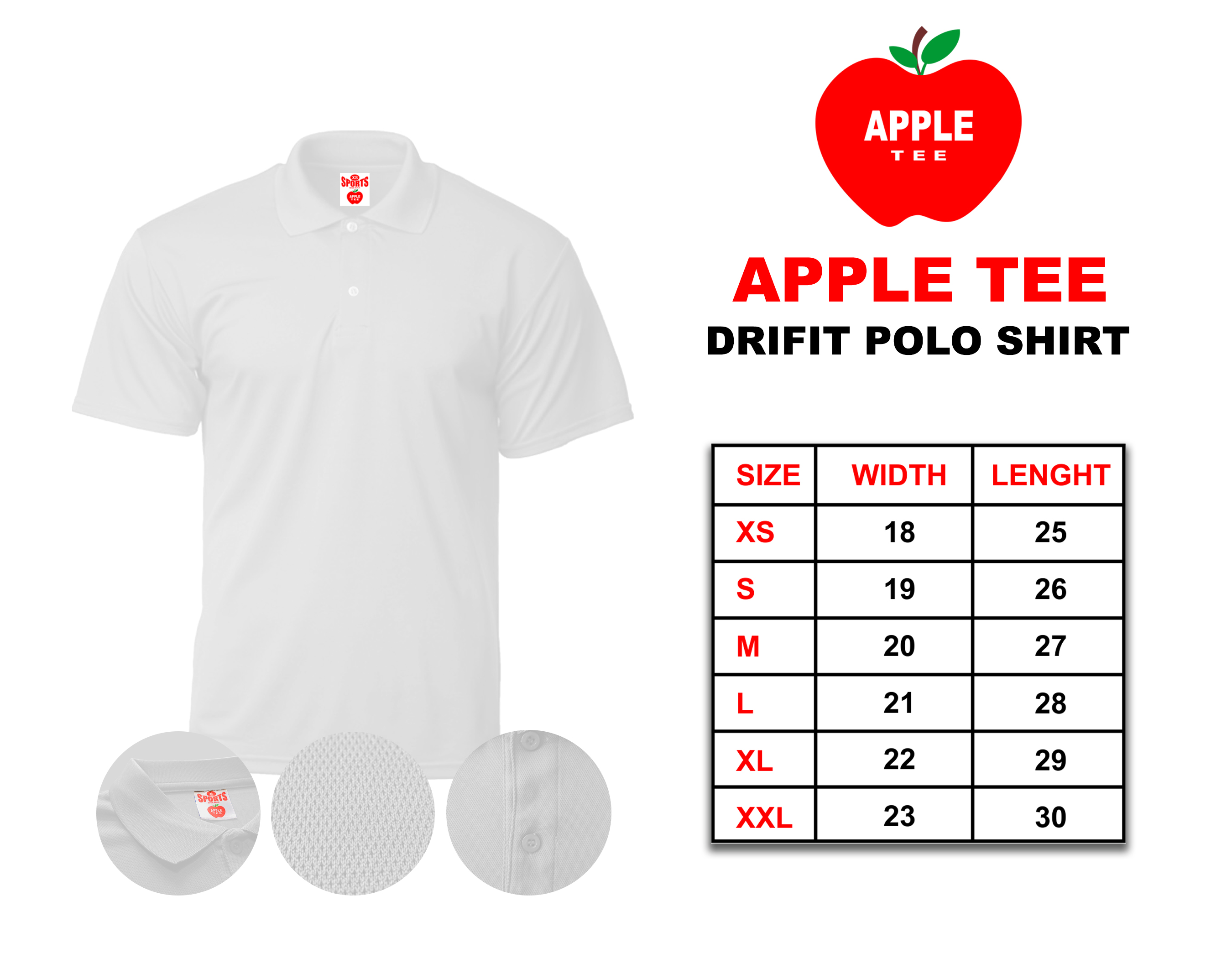 Dri fit polo outlet shirt size chart