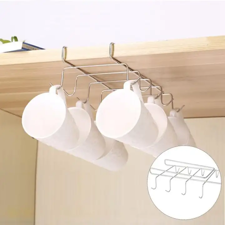 Mug Holder Cup Hanger Under Shelf Cabinet Coffee Kitchen Storage