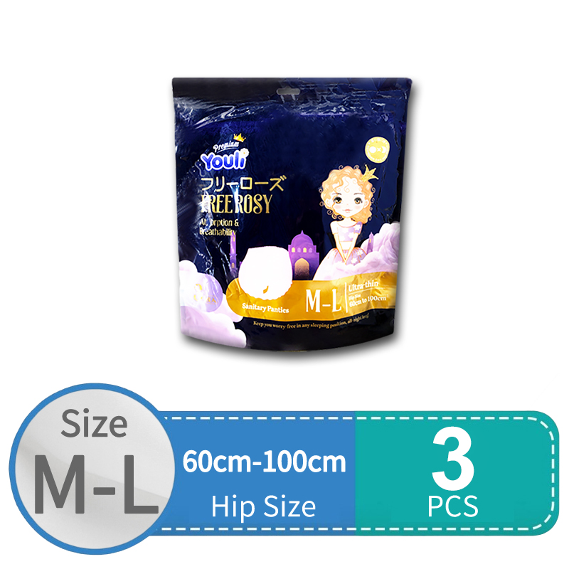 Youli Menstrual Pants 3/6 Pcs Ultra-thin Breathable Menstrual Panties Large  Soft And Skin-friendly Seluar Haid Period Panties