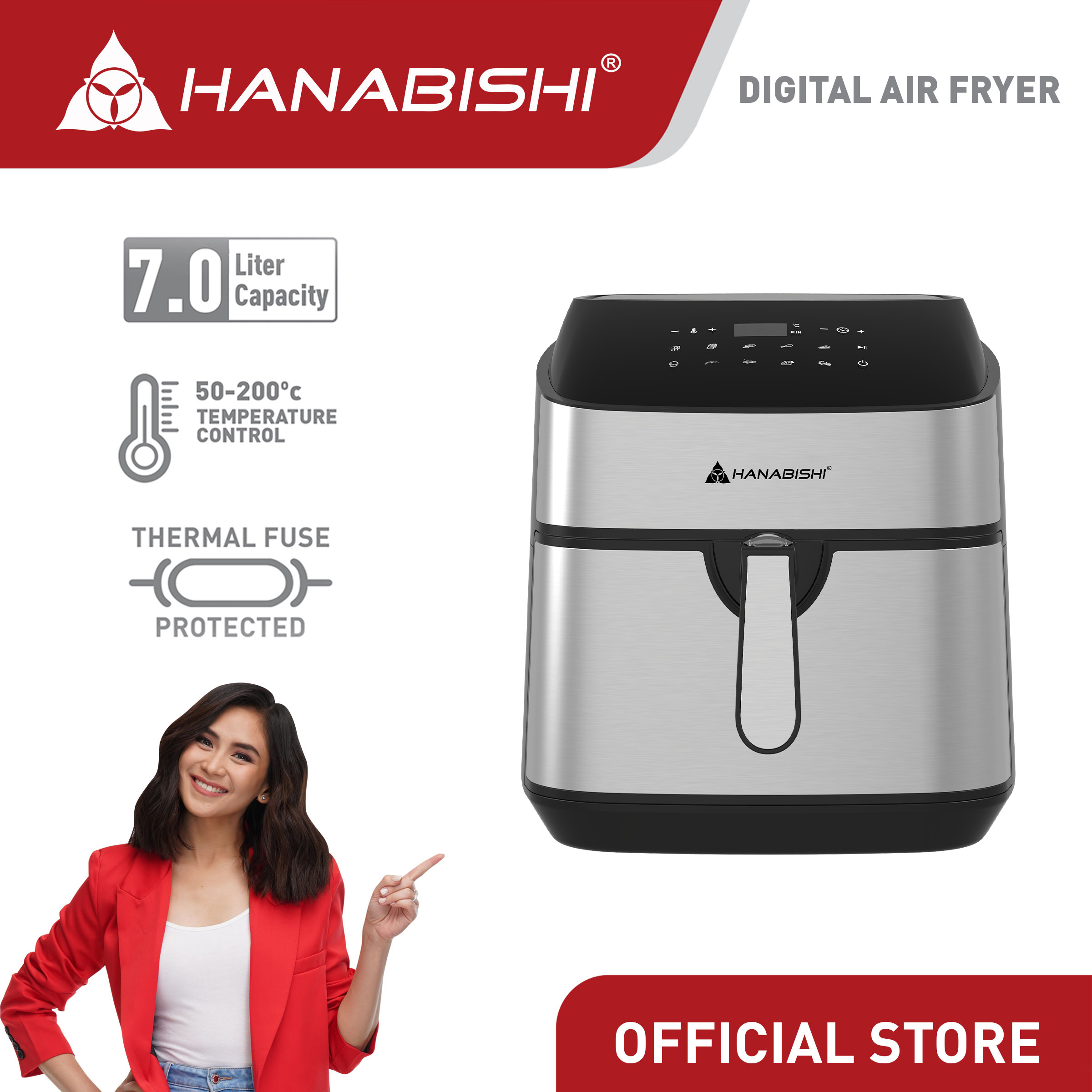 Hanabishi Digital Air Fryer 7L HAFRYER 70SSDIG Lazada PH