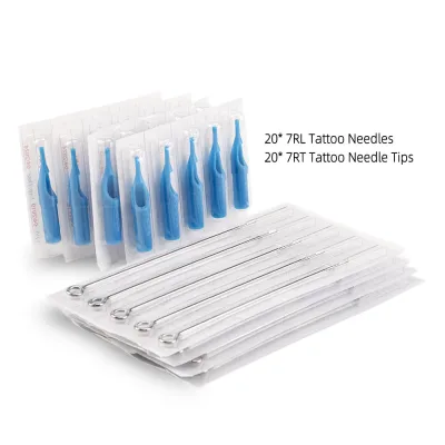 Tatt·oo Needles & Cartridges Set 20pcs Disposable Needles 7RL & 20pcs Needles Tubes 7RT Ta·ttoo Tools Kit Tat·too Supplies