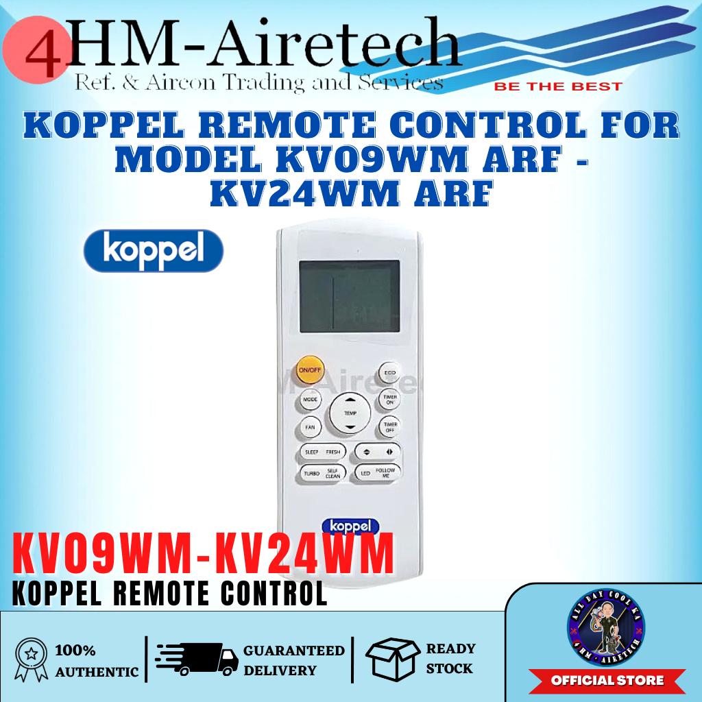 4HM Koppel Remote Control for Model KV09WM ARF KV24WM ARF Lazada PH