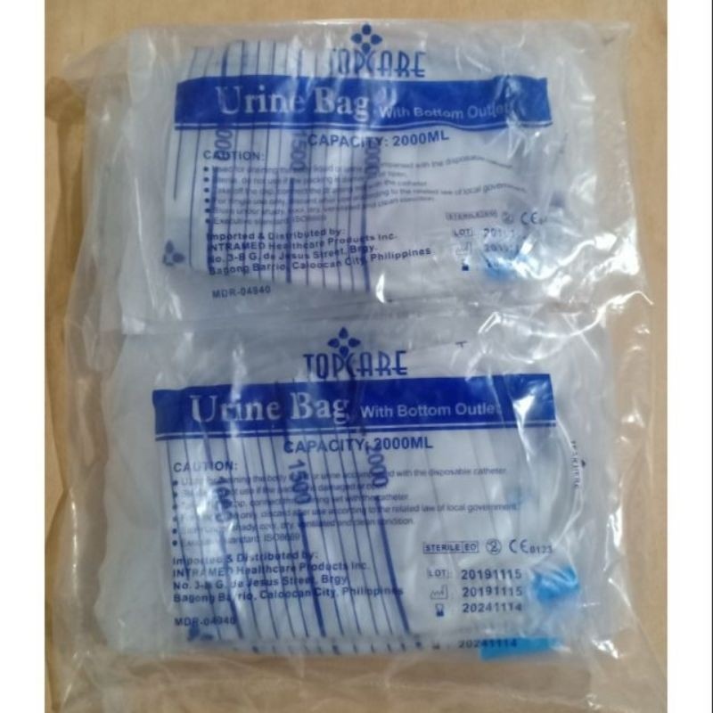 Urine bag 2000 ml set of 10 pcs with hanger | Lazada PH