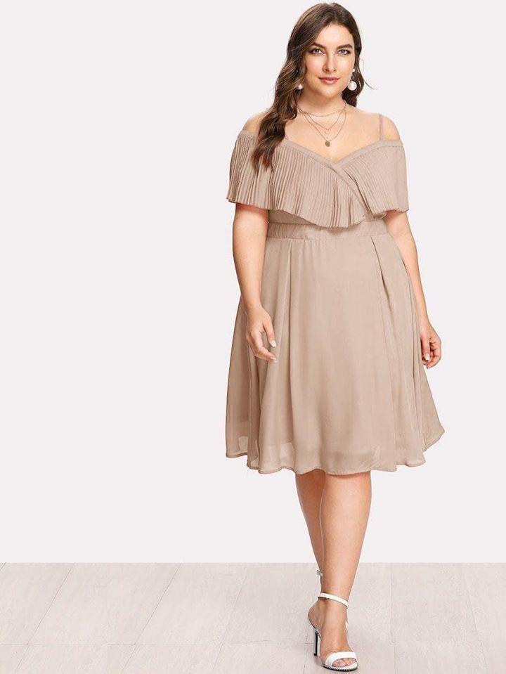 HOT SALE!! PRETTY ELEGANT OFF SHOULDER PLEATED PLUS SIZE DRESS Available in 6 colors!!) | Lazada