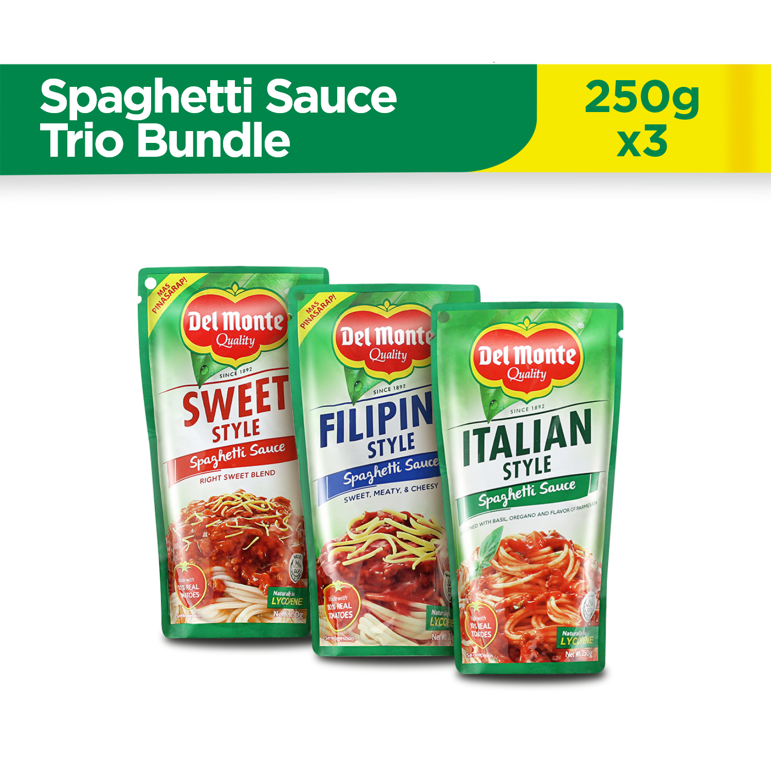 DEL MONTE Spaghetti Sauce Trio Bundle x 3 items (Del Monte Italian Style Spaghetti Sauce + Del