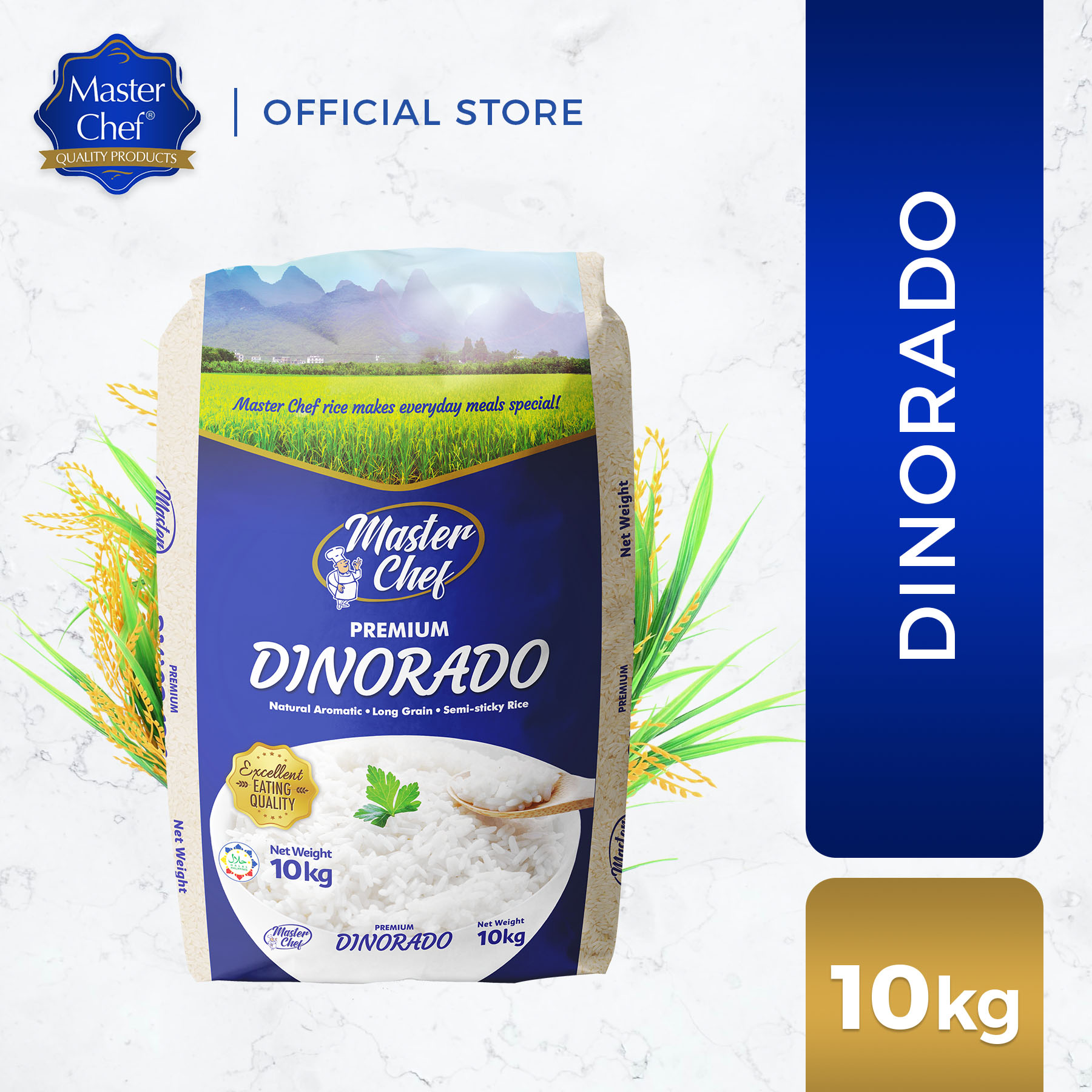 Master Chef Premium Dinorado Rice 10kg (Natural Aromatic/Mabango, Long ...