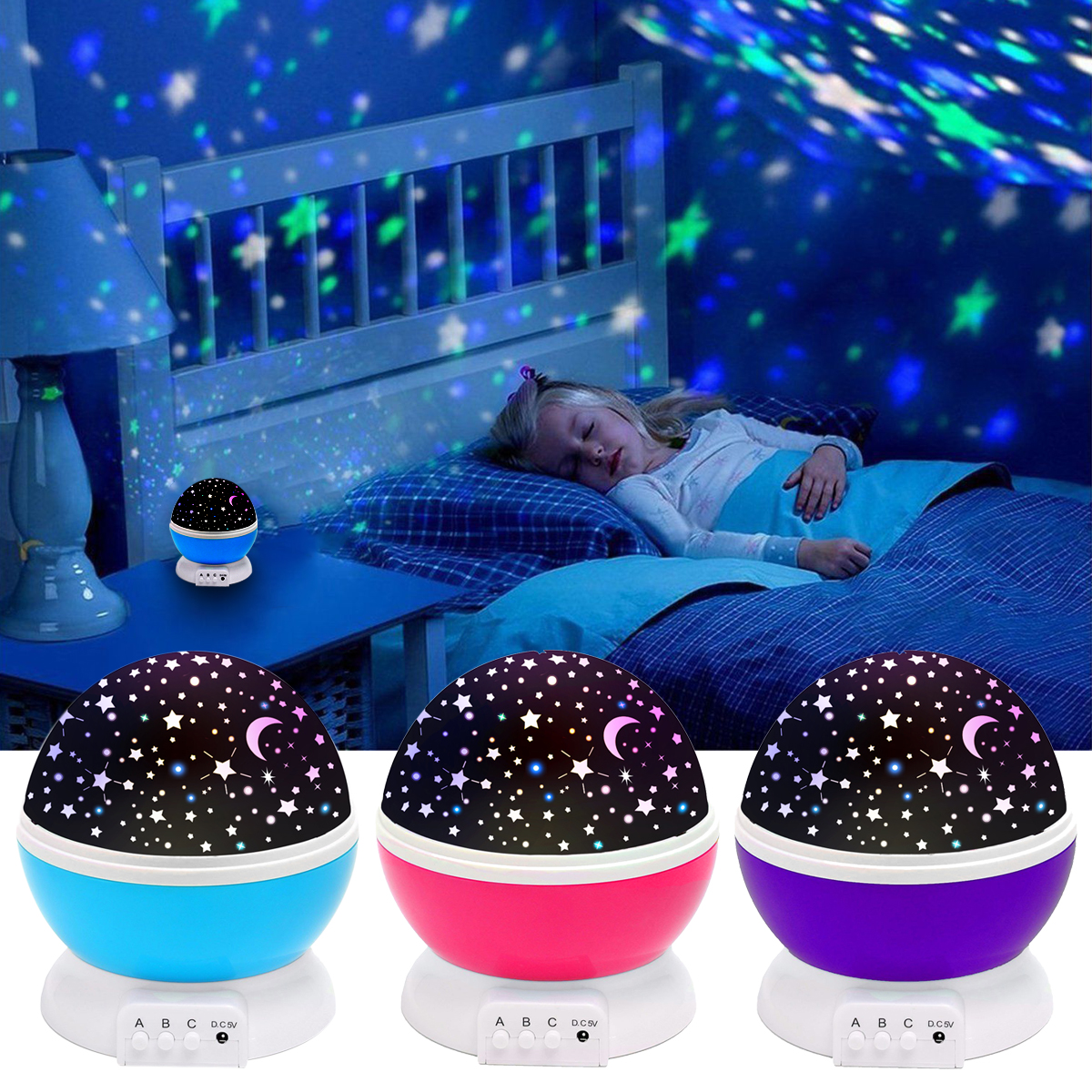 led rotating star projector